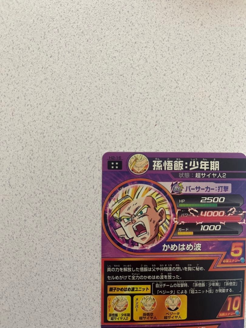 ドラゴンボールヒーローズ】孫悟飯:少年期 H2-16 初期 - メルカリ