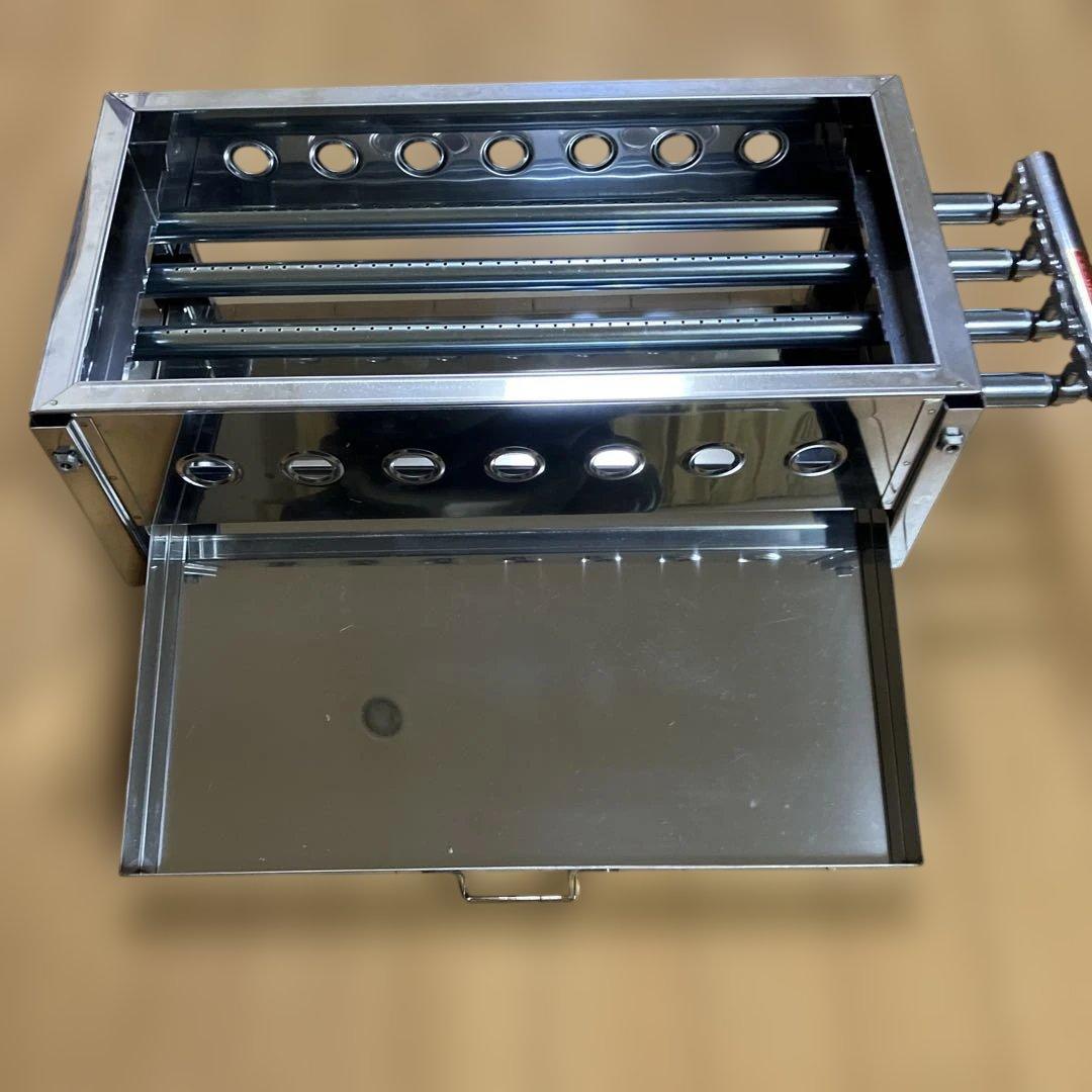 ステンレス製四本パイプ焼台〔小） ＬＰガス 業務用