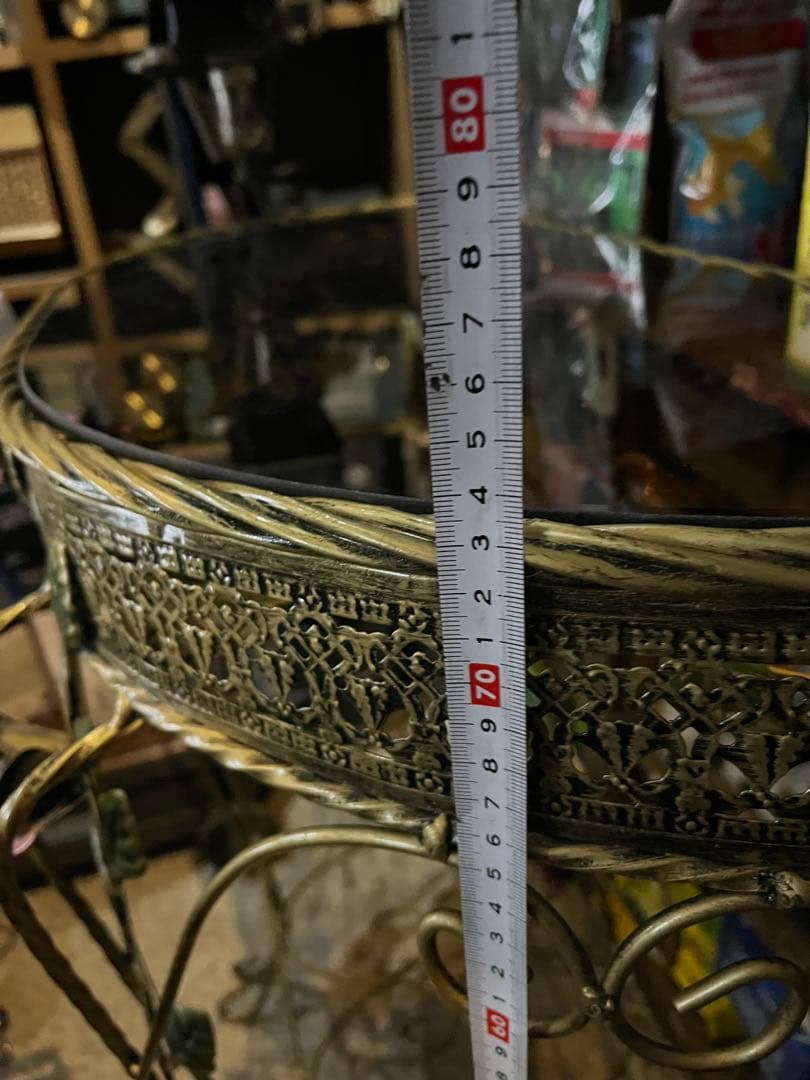 バラガラステーブル、バラアイアンテーブル、花台、フラワーテーブル