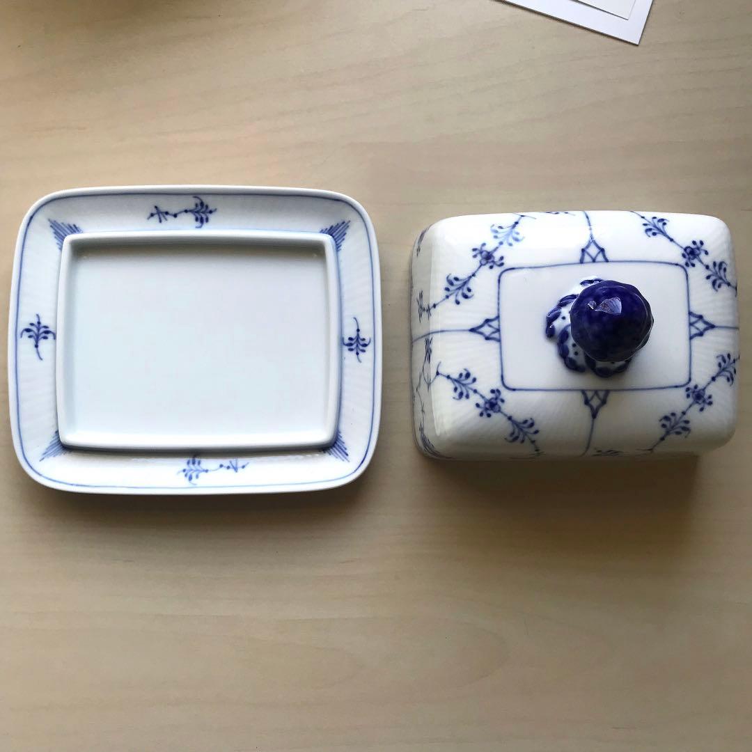 【新品】ロイヤルコペンハーゲン ブルーフルーテッドプレイン バターディッシュ