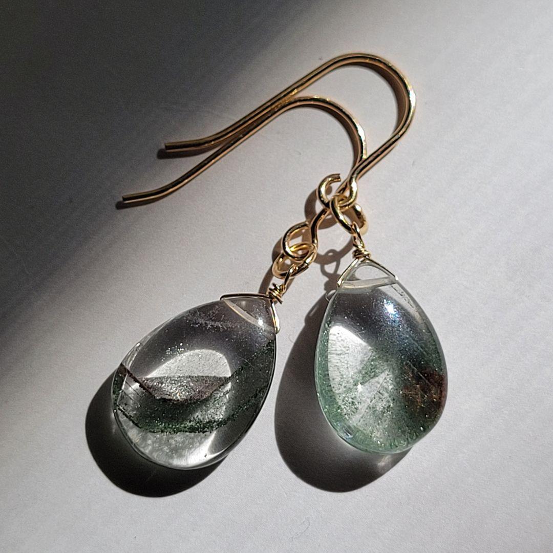 RiSaO＊様 ファントムガーデンクォーツ ピアス