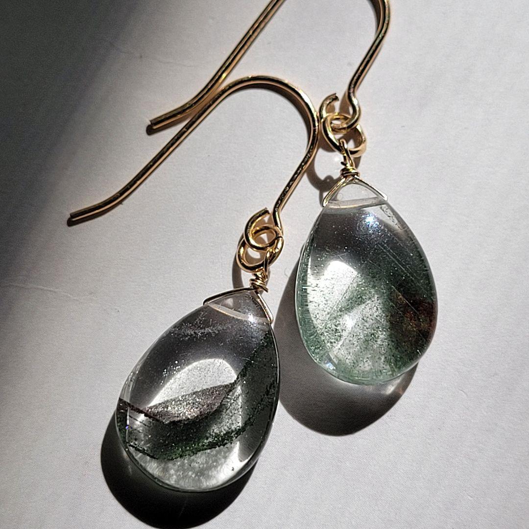 RiSaO＊様 ファントムガーデンクォーツ ピアス