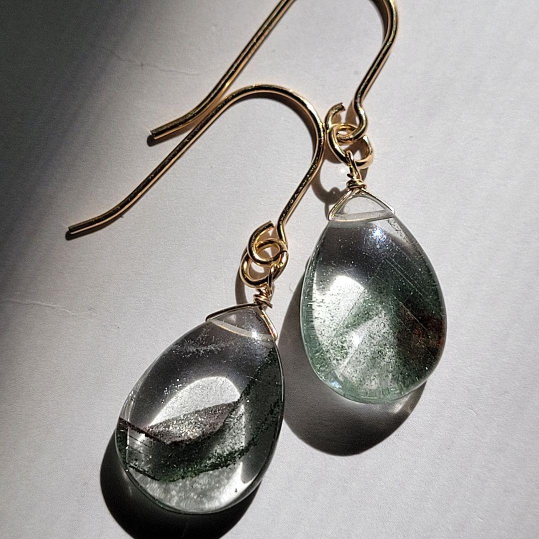 RiSaO＊様 ファントムガーデンクォーツ ピアス