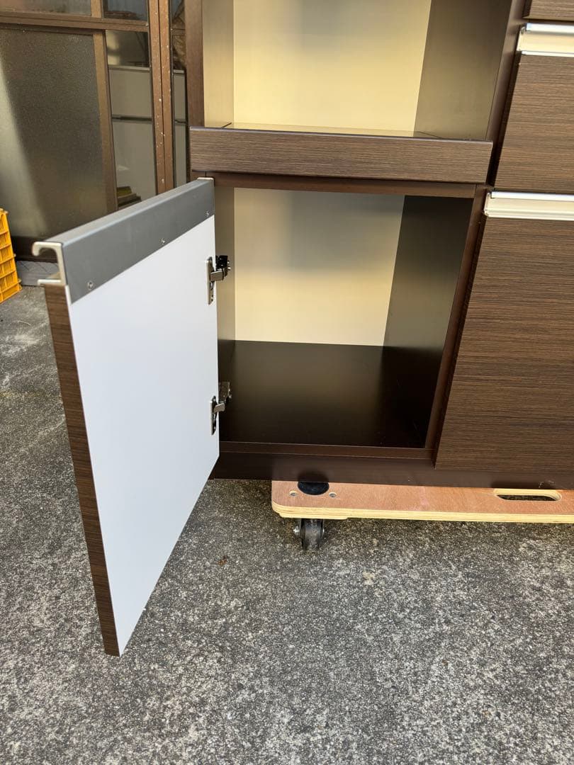 松田家具　食器棚　キッチン収納　1180 Nクラッチ　ダーク