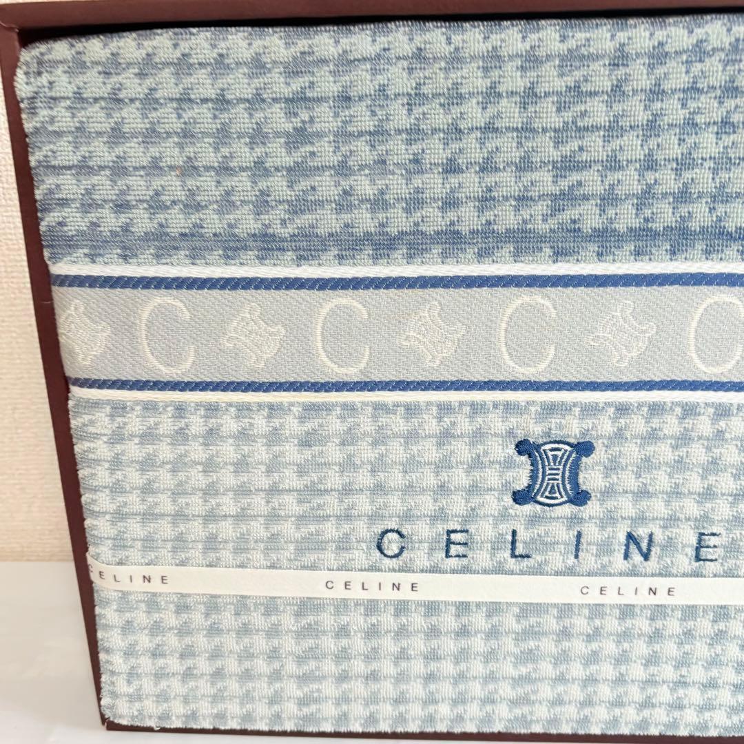 CELINE セリーヌ　タオルケット　Cマカダム　トリオンフ　ブルー