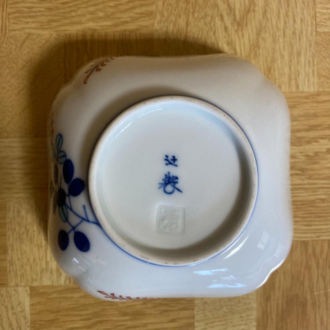 辻精磁社　萩文染付　小鉢　十四代辻常陸作　宮内庁御用達　9客セット