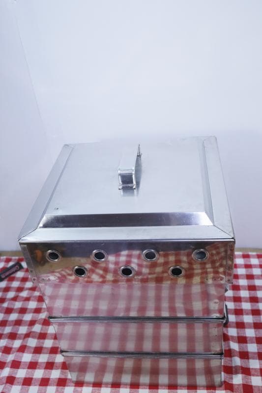 業務用 ステンレススチール 3段蒸し器 角蒸し器 40×40cm 底板取り外し可