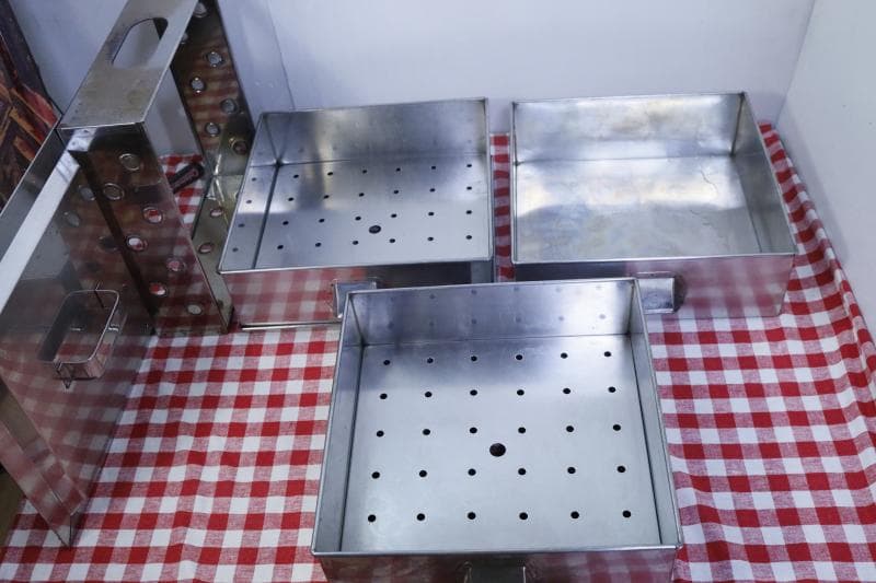 業務用 ステンレススチール 3段蒸し器 角蒸し器 40×40cm 底板取り外し可