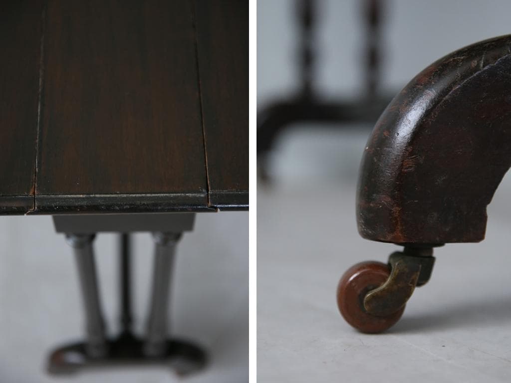 英国アンティーク木製ゲートレッグテーブル/ダイニング机/バタフライ(89-276