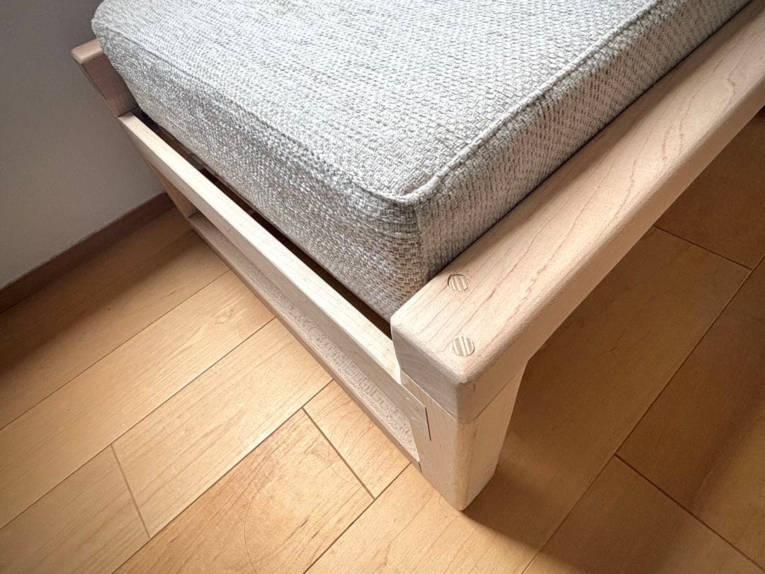 オットマン/玄関スツール　木製ホワイトメープル