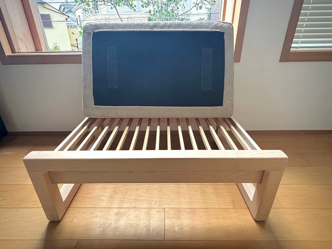 オットマン/玄関スツール　木製ホワイトメープル