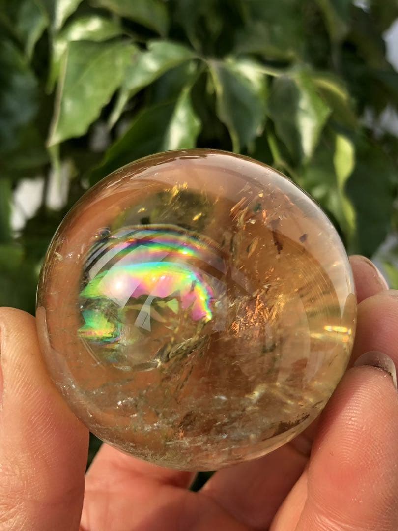 天然石 ブラジル産❣️シトリンのスフィア　丸玉　置物YH063G.293