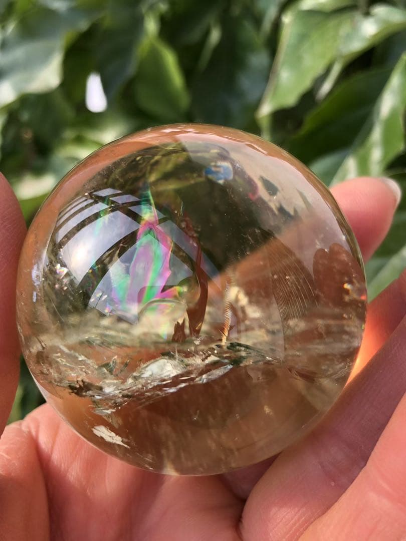 天然石 ブラジル産❣️シトリンのスフィア　丸玉　置物YH063G.293