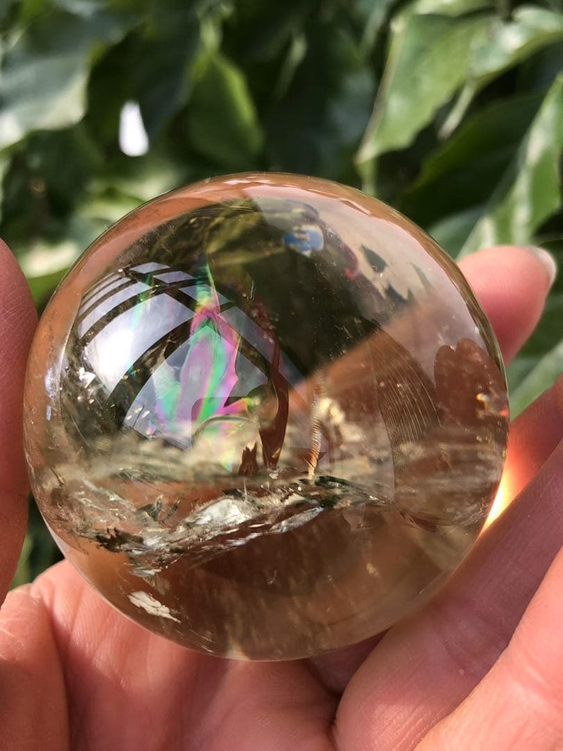 天然石 ブラジル産❣️シトリンのスフィア　丸玉　置物YH063G.293