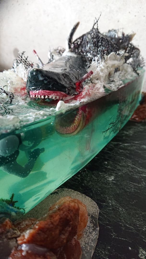 サメ・ダイバー・レジンアート