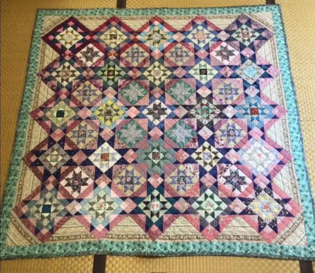 お値下げ中 ハンドメイドキルト 全て手縫い タペストリー カバーの通販