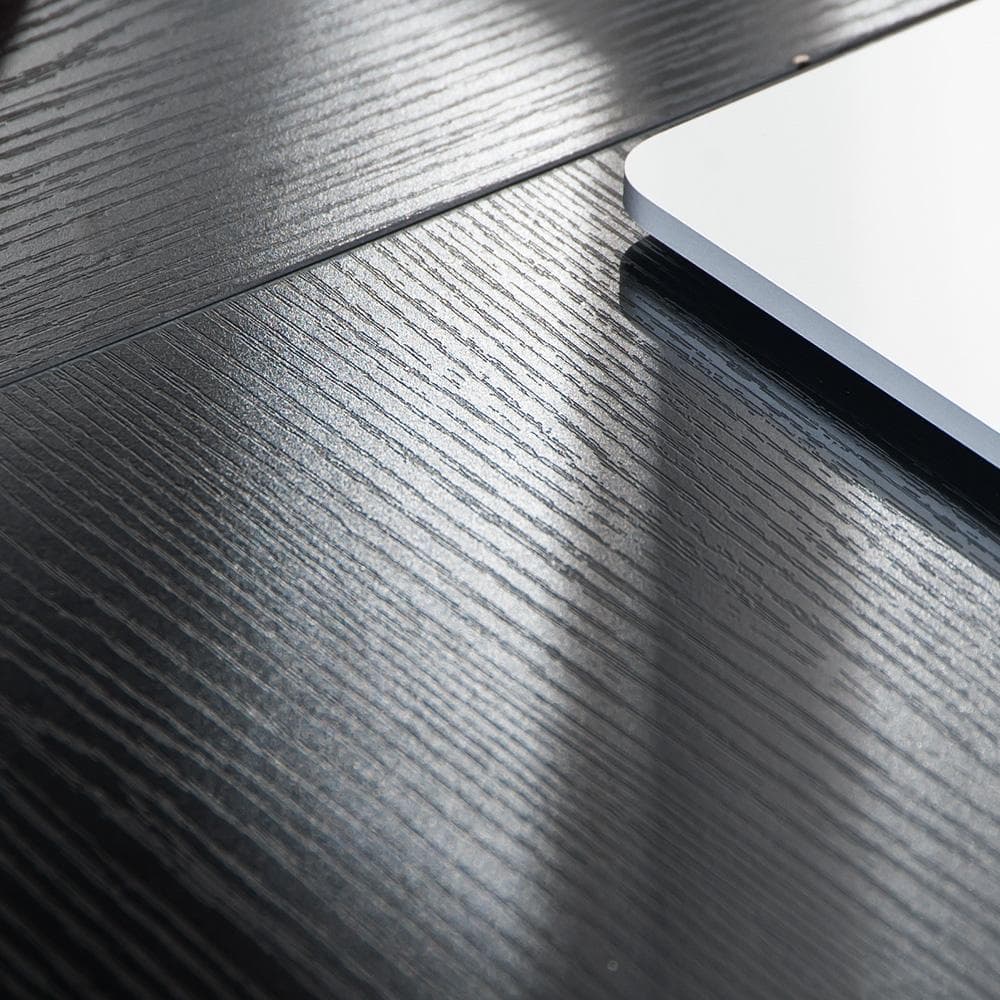 【ブラック】パソコンデスク ラック付き デスク ワークデスク 木製 学習デスク