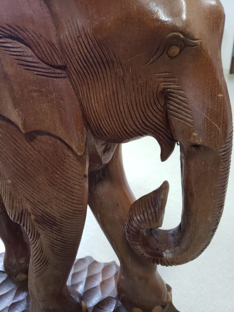 木製の象の彫刻 #動物#レトロ#アンティーク