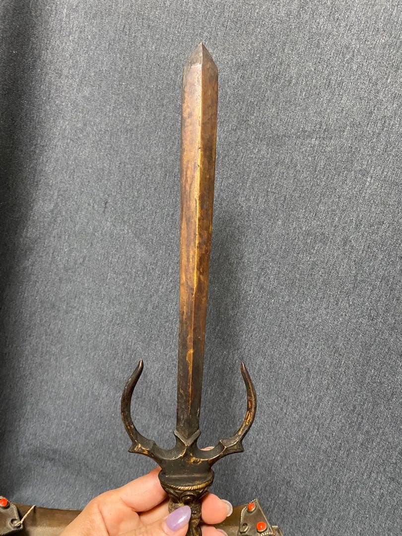 三鈷剣　倶利伽羅剣　不動明王　空海　チベット密教　43.5cm