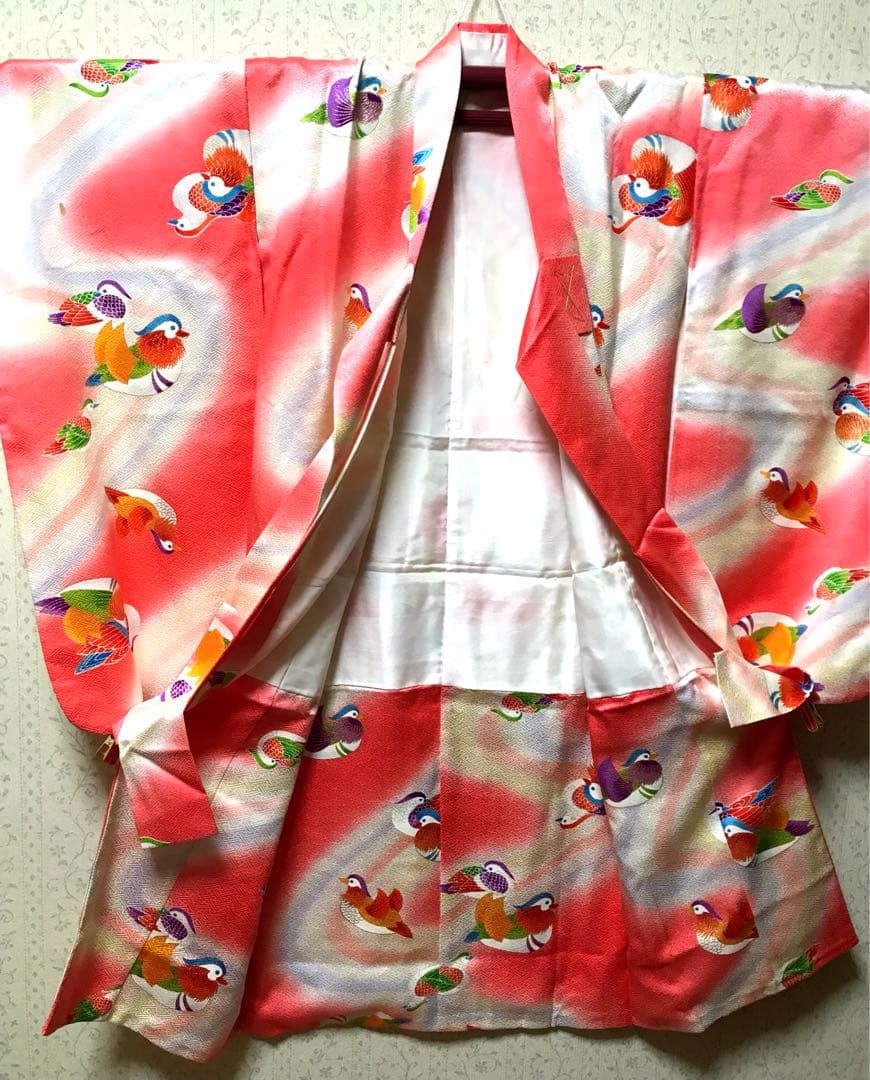 七五三着物　女の子　正絹　姉妹2枚セット‼️仲良しオシドリ❤️5歳7歳　　1歳2歳