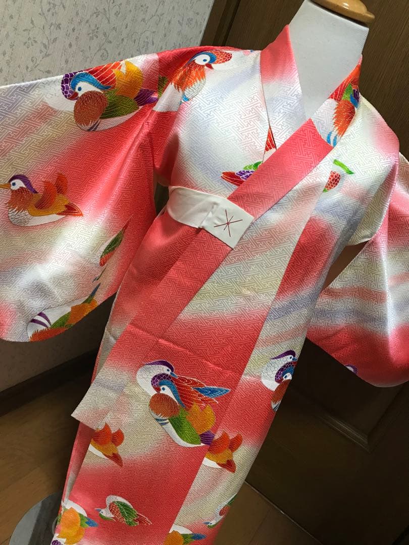 七五三着物　女の子　正絹　姉妹2枚セット‼️仲良しオシドリ❤️5歳7歳　　1歳2歳