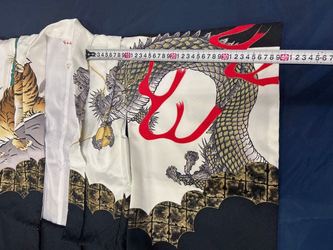 七五三5-7歳の男の子の羽織3点セットブランド:花わらべ．白と黒のグラデーション