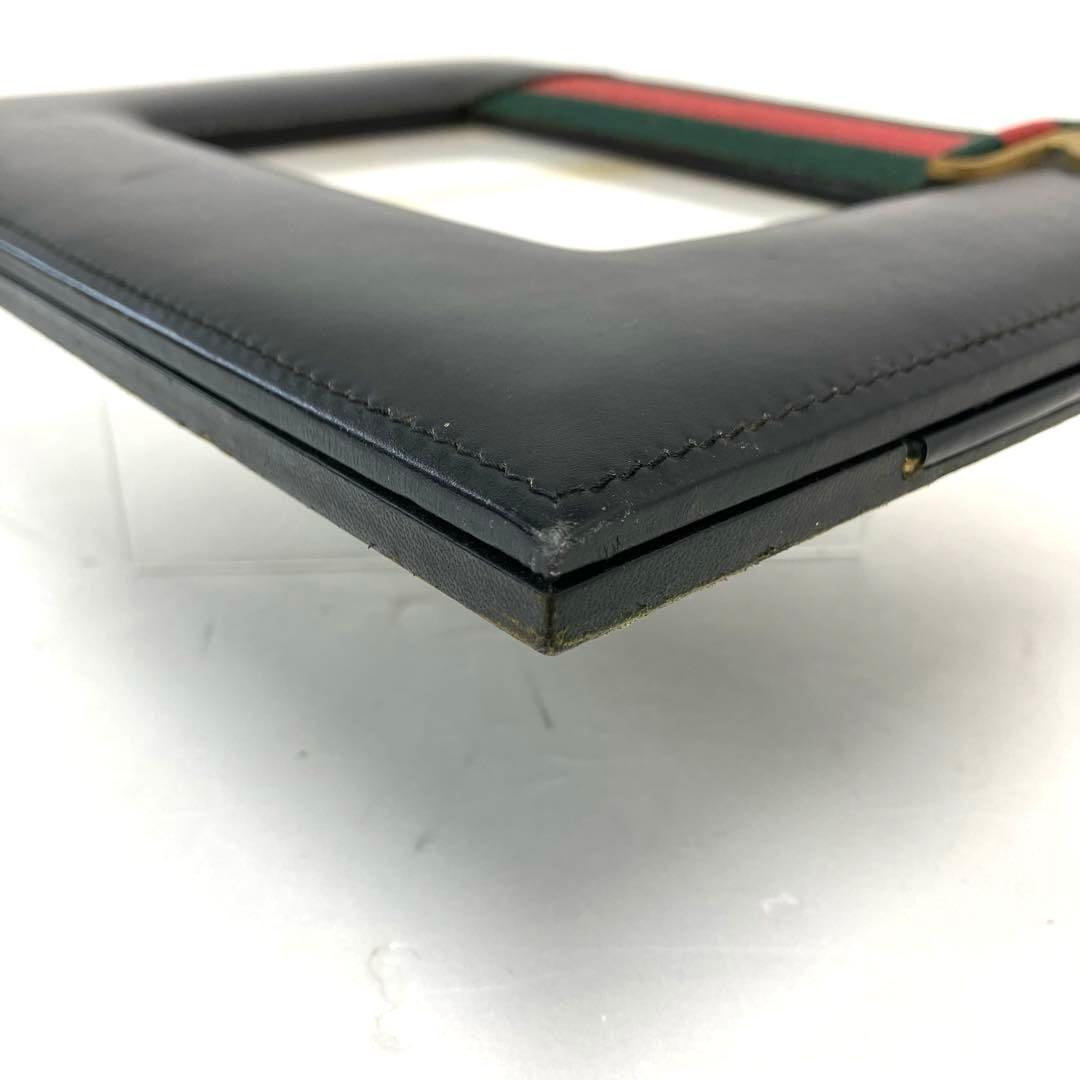 ヴィンテージ☆GUCCI☆グッチ☆フォトフレーム☆シェリーライン☆レザー☆黒！