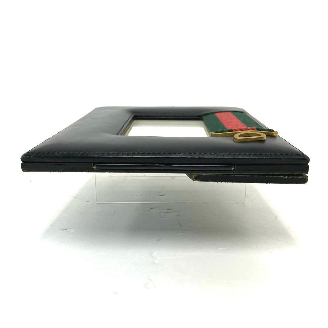 ヴィンテージ☆GUCCI☆グッチ☆フォトフレーム☆シェリーライン☆レザー☆黒！