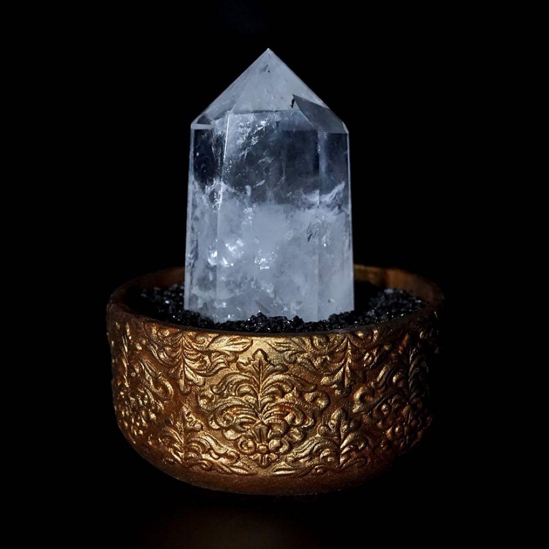 【特大】六角柱水晶クリスタル 1.5kg & 鉢セット パワーストーン 天然石