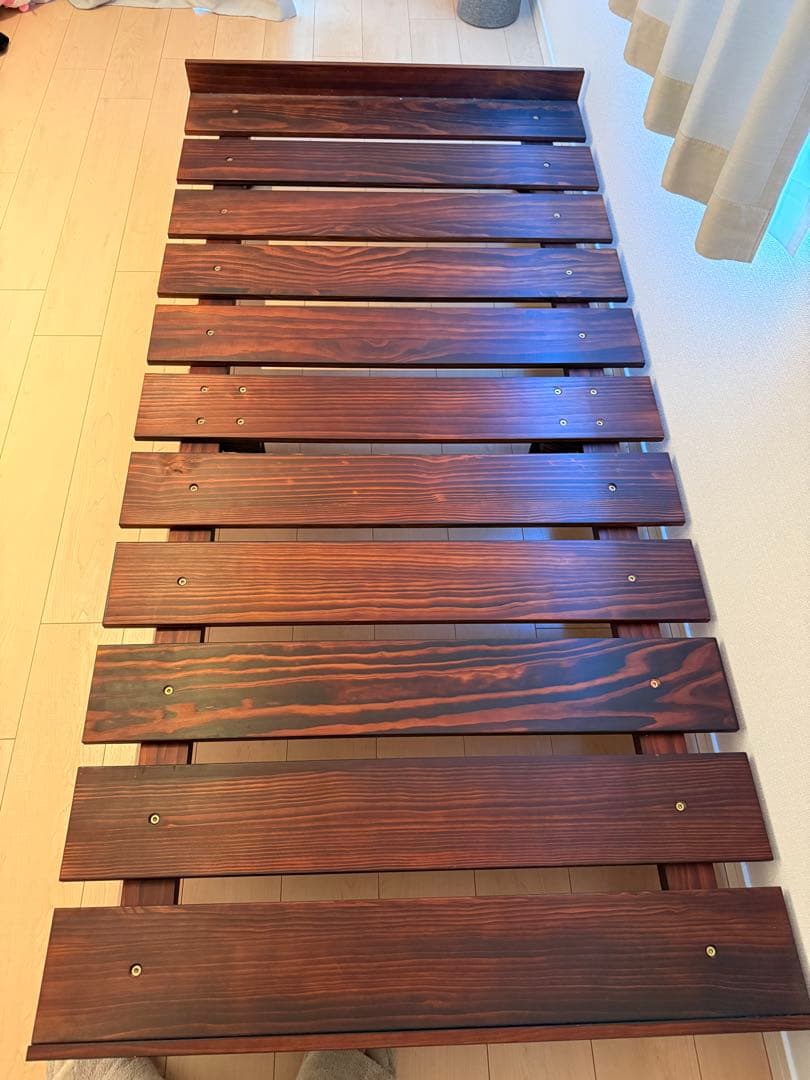 【中古美品】タンスのゲン シングルすのこベッド 高さ調節可能ローフレーム