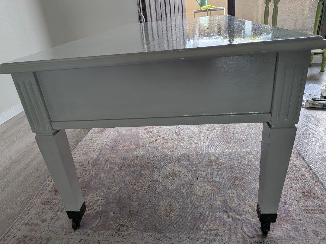 アンティーク風 木製 センターテーブル 引き出し付き