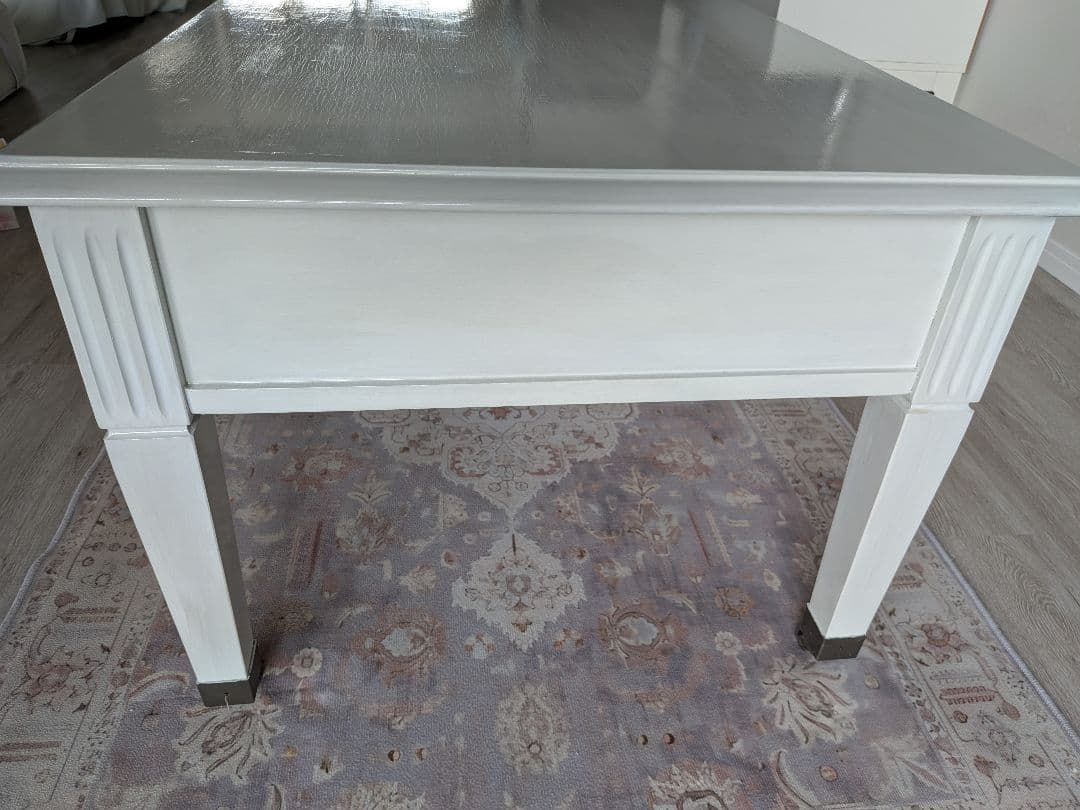 アンティーク風 木製 センターテーブル 引き出し付き