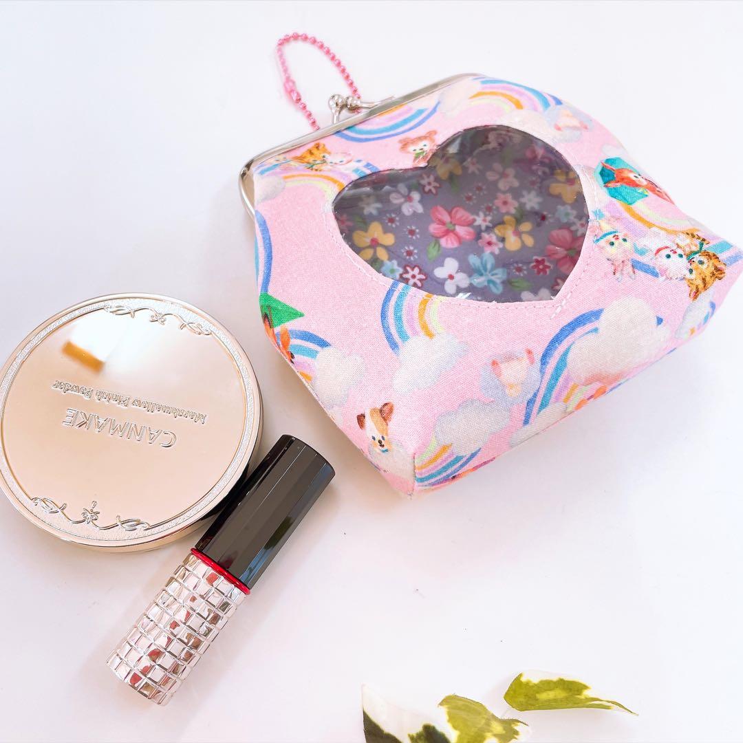 22fabric／中身が見えるがま口ポーチ【M】推しぬいポーチ／ユキエモン