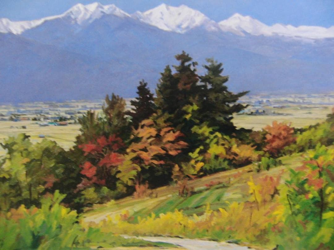 岡宏、初冠雪、希少な額装用画集より、新品高級額装付、状態良好