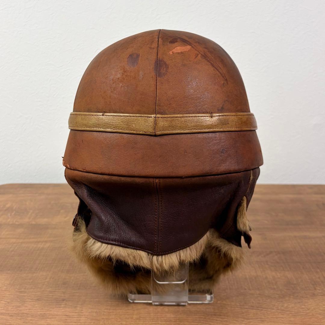 貴重 当時物 実物 旧日本陸軍 戦車帽 防寒型 冬様 革製 日本軍 ヘルメット