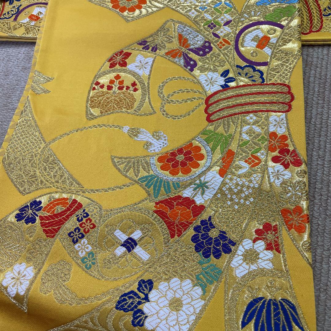 新品 未仕立て 西陣織 七歳用袋帯 祝帯 手結び帯 七五三 正絹 和装 着物