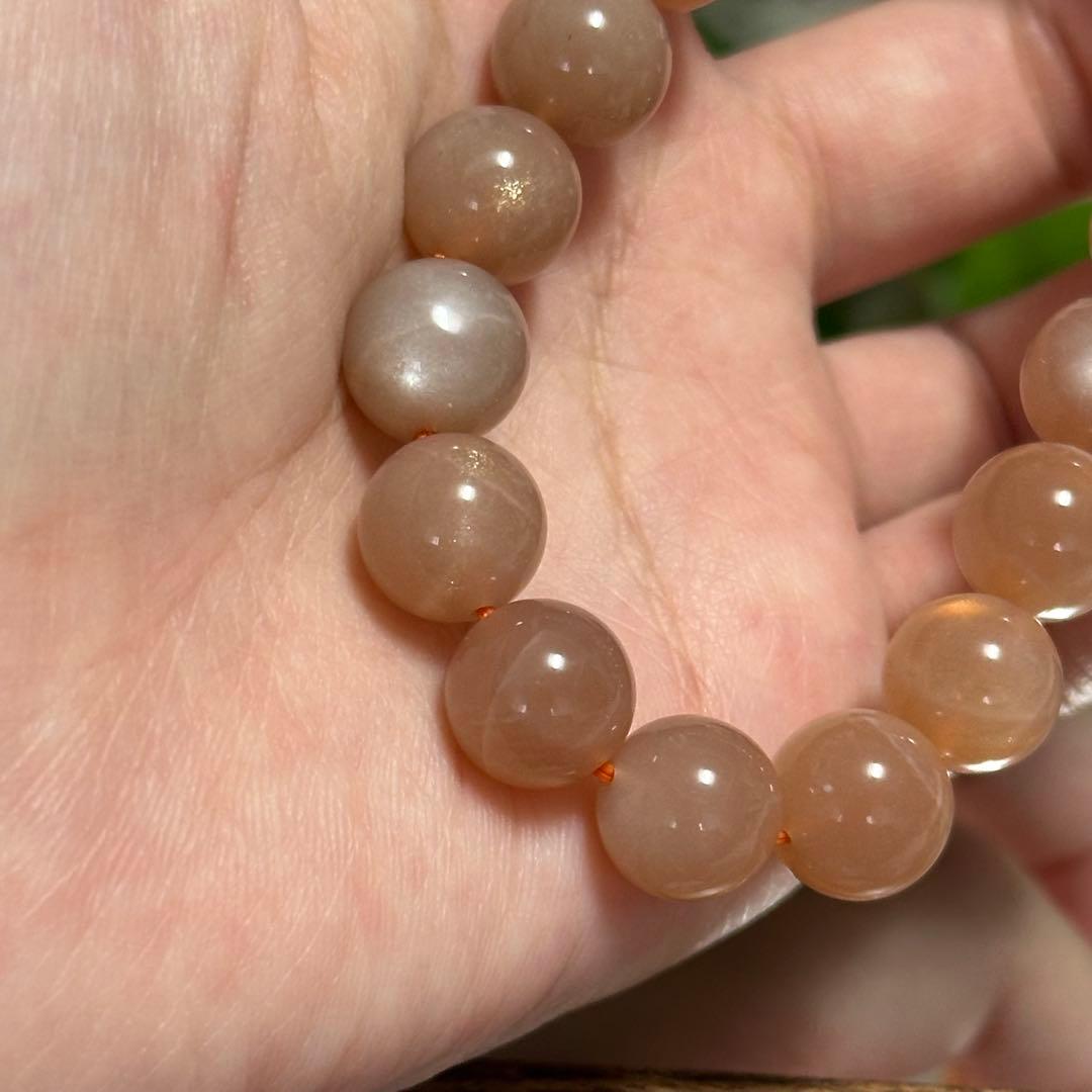 【一点物】希少 高品質 オレンジサンムーンストーン 10.5mm ブレスレット