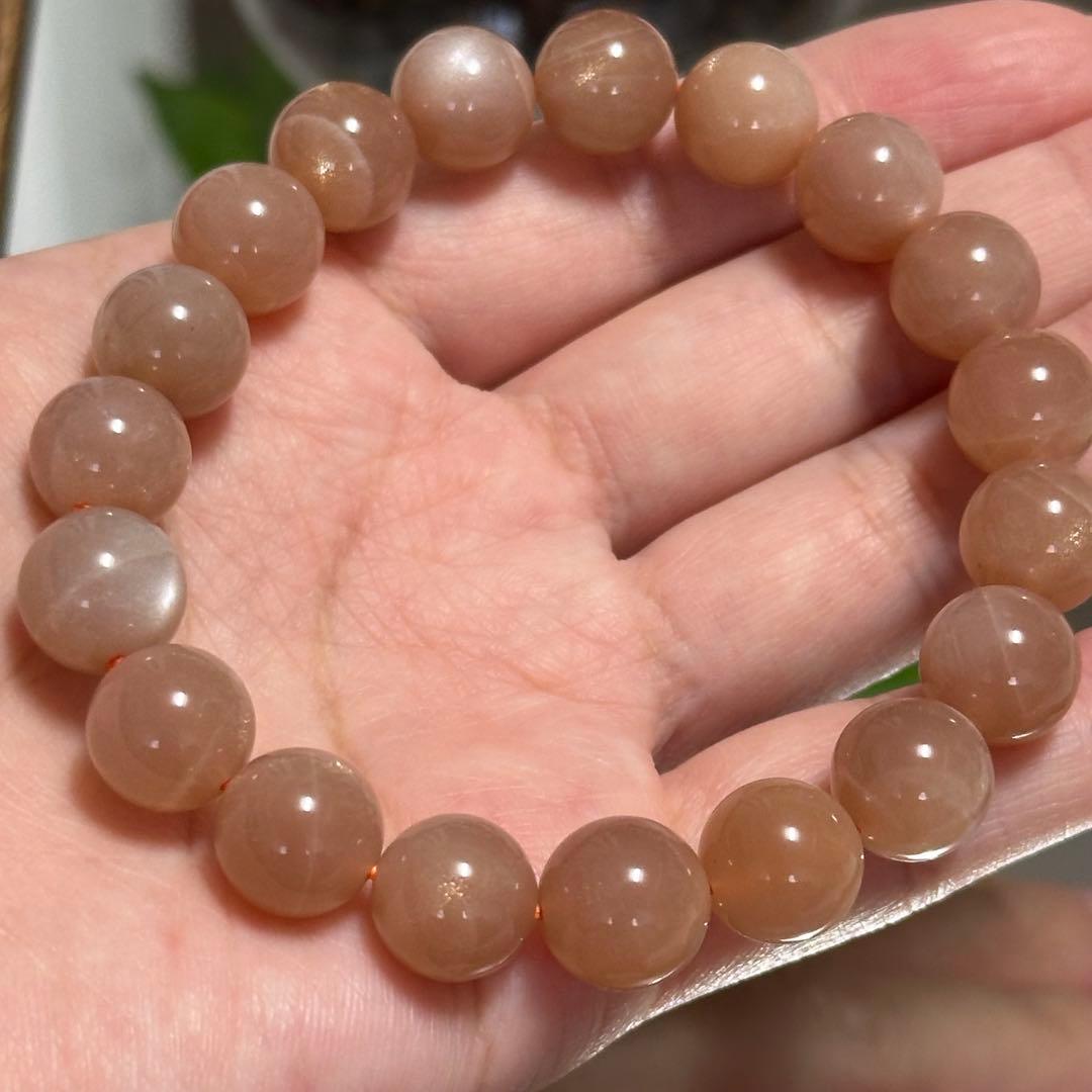 【一点物】希少 高品質 オレンジサンムーンストーン 10.5mm ブレスレット