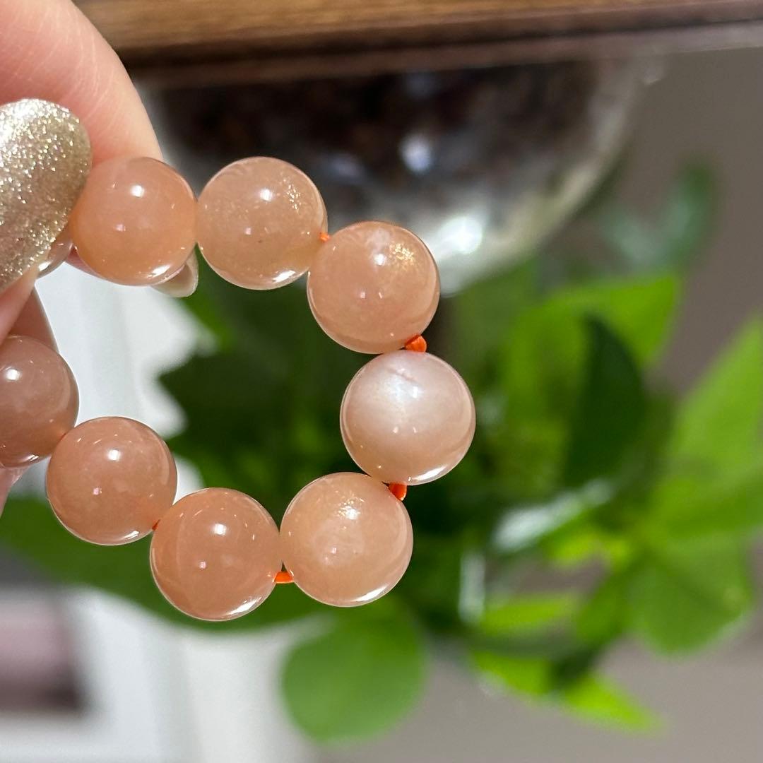【一点物】希少 高品質 オレンジサンムーンストーン 10.5mm ブレスレット