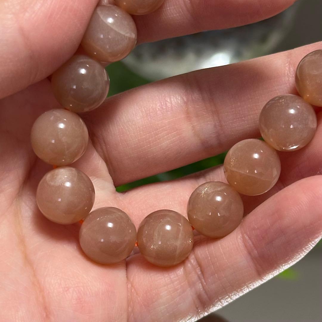 【一点物】希少 高品質 オレンジサンムーンストーン 10.5mm ブレスレット
