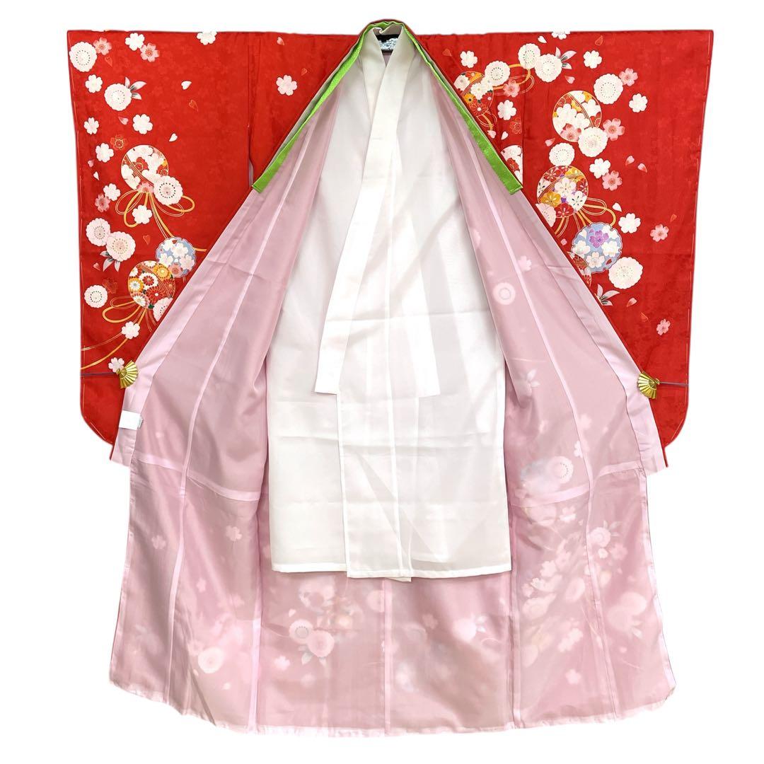 ◎mk-636　未着用　七五三　女の子　着物・襦袢セット　7歳　　1-22