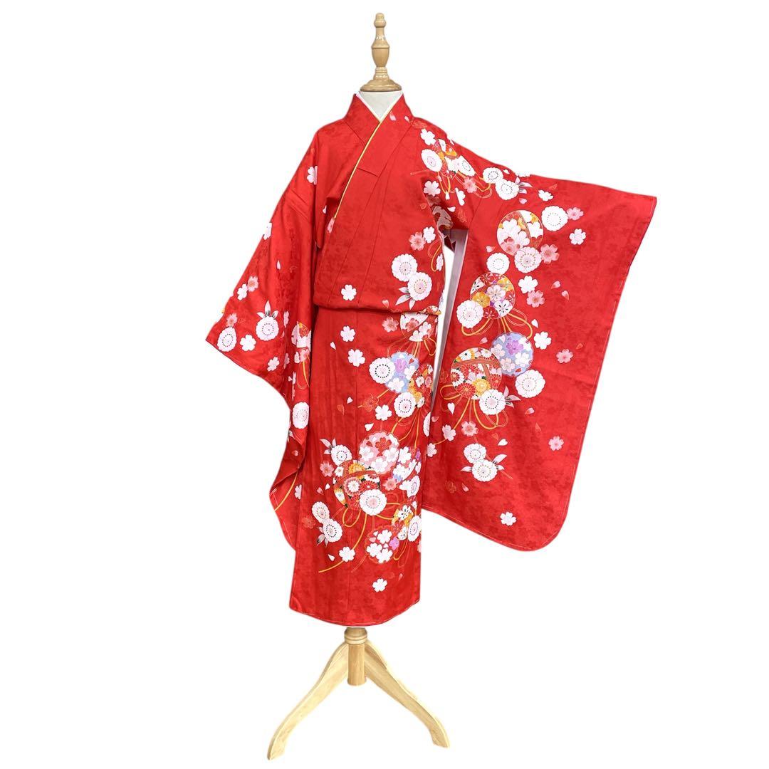 ◎mk-636　未着用　七五三　女の子　着物・襦袢セット　7歳　　1-22