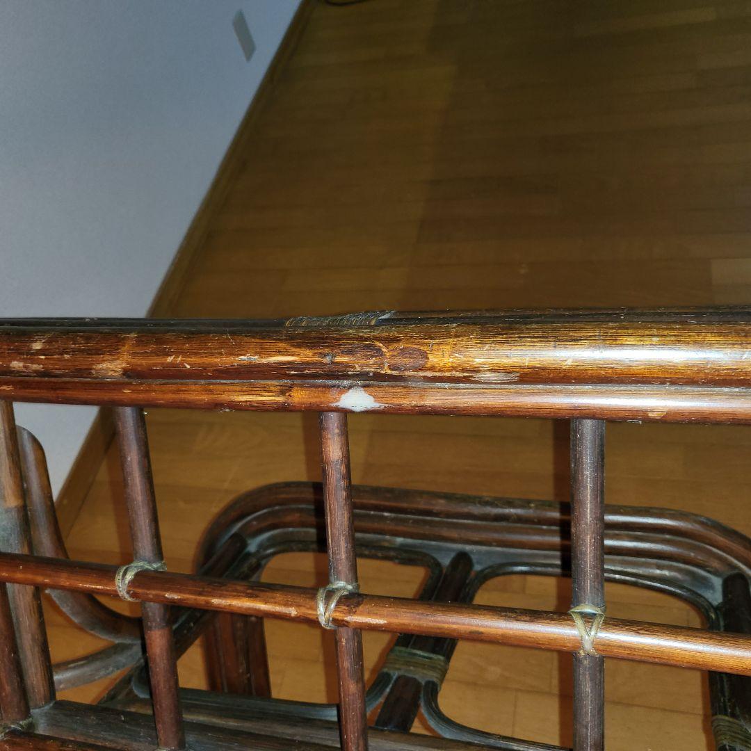 ラタンテーブル　ガラステーブル　大型 センターテーブル　ラタン　ローテーブル