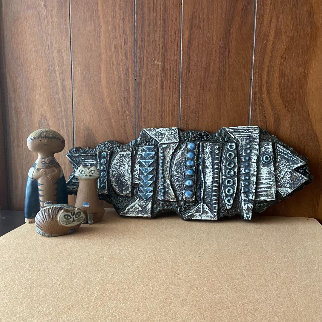 ◇希少◇Lisa Larson リサラーソン 陶板 大きな魚 55cm×20cm