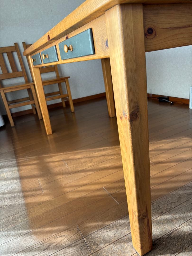 アンファン パイン材ダイニングテーブル - メルカリ