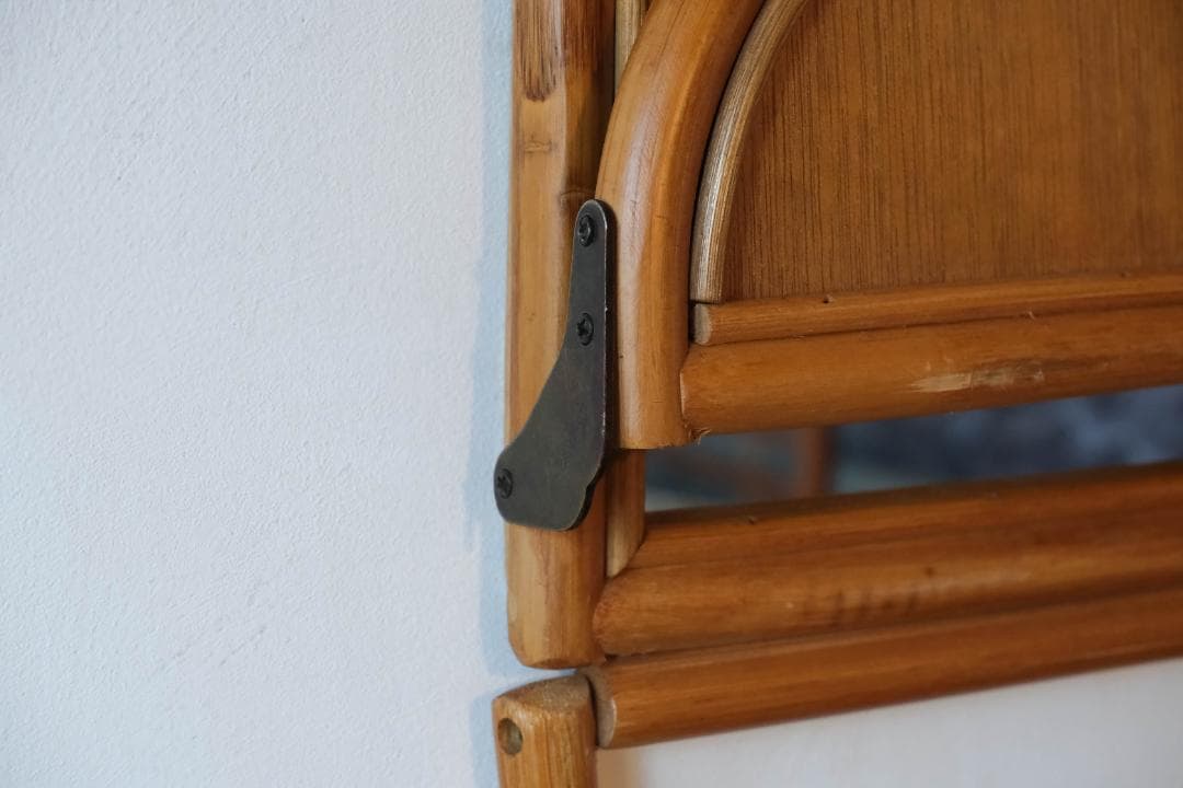 ウォールミラー　鏡　ラタン　レトロ　昭和レトロ