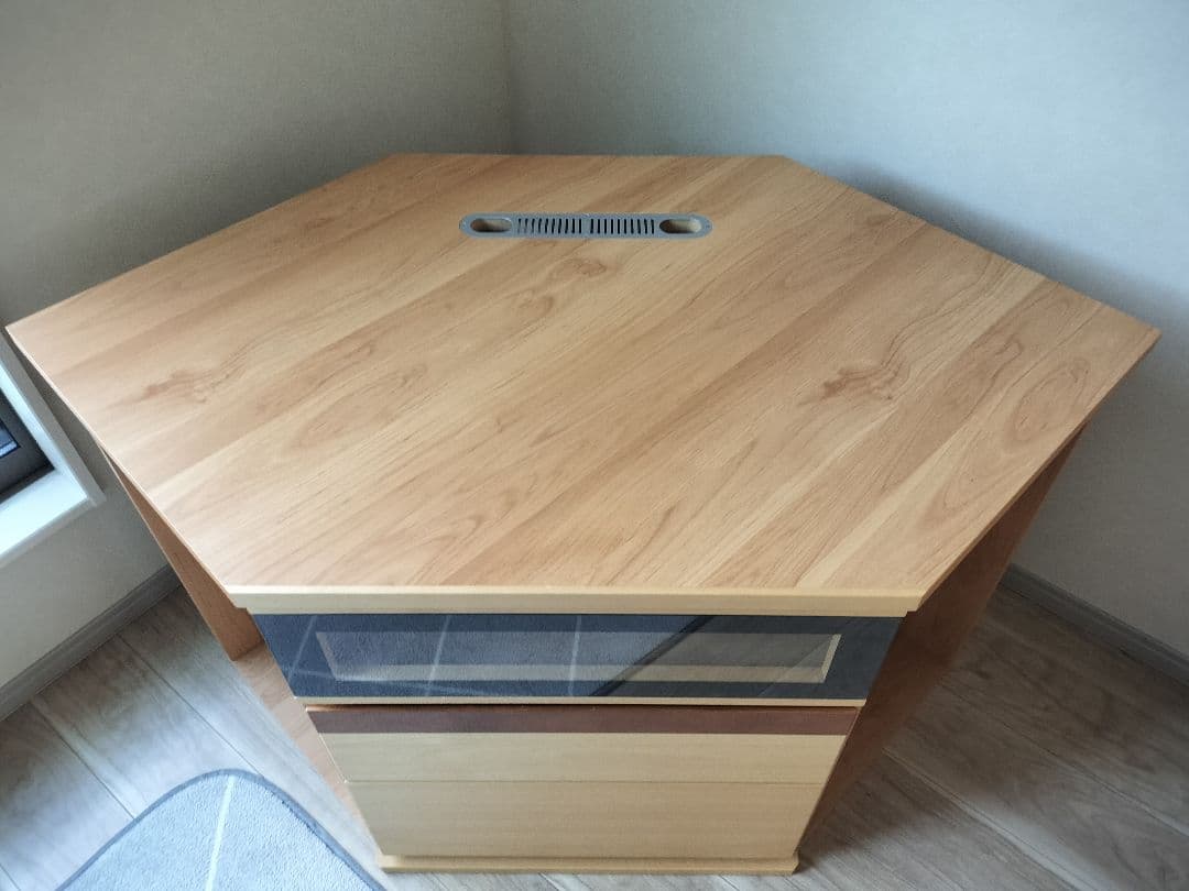 テレビボード　木製六角形テレビ台 引き出し付き