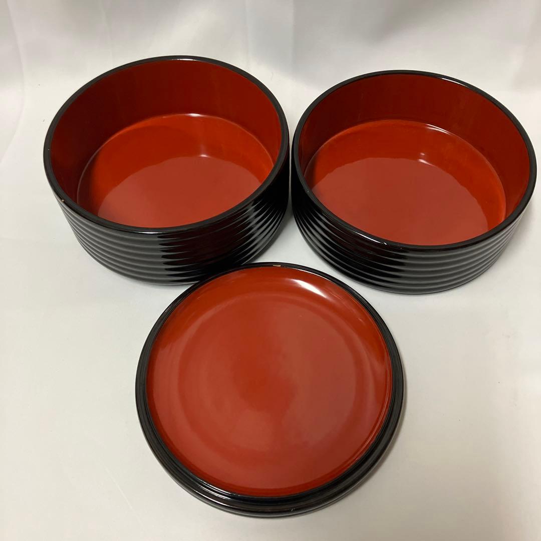 平安 象彦 若松重 高級漆器 木製漆器 内朱塗 蒔絵 二段重 弁当箱 木箱