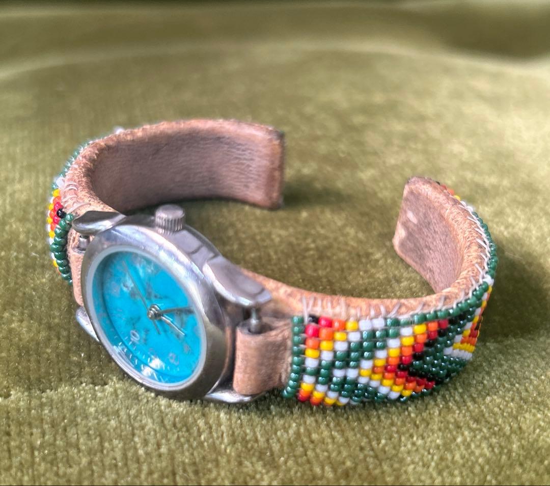 ナバホ族　インディアンビーズ　腕時計