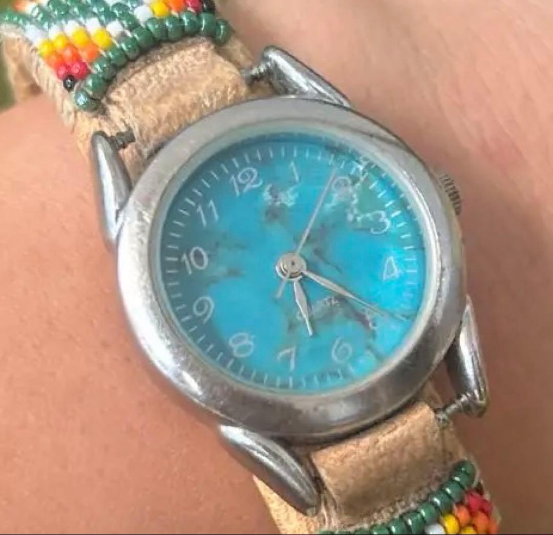 ナバホ族　インディアンビーズ　腕時計